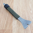 TOPS Pry Fixed Knife 5.75" Part Serrated 1095 Steel Blade Black Linen Micarta Handle