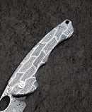 Bestech Knives Skirmish Linerlock Folding Knife 3.25" Damascus Steel Blade White / Black Damascus G10 Handle