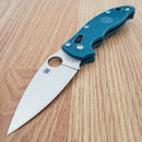 Spyderco Manix 2 Ball Bearing Folding Knife 3.38" CPM SPY27 Steel Blade Blue Bi-directional Texture FRN Handle