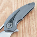 Bestech Knives Nuke Frame Folding Knife 2.63" Bohler M390 Steel Blade Dark Gray Titanium/G10 Handle