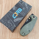 CJRB More Maileah Folding Knife 2.38" AR-RPM9 Stainless Steel Blade Green G10 Handle