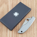 Spyderco GrassHopper Knife 2.25" 12C27 Steel Blade Brushed Stainless Handle