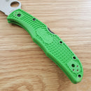 Spyderco Pacific Salt 2 Folding Knife 3.76" LC200N Steel Blade Green FRN Handle