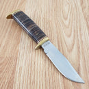 Rough Ryder Short Skinner Fixed Knife 3.5" Stainless Steel Blade Leather Handle