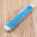 Rough Ryder Trapper Pocket Knife 440A Steel Blade Imitation Turquoise Handle