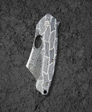 Bestech Knives Skirmish Linerlock Folding Knife 3.25" Damascus Steel Blade White / Black Damascus G10 Handle