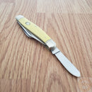 Rough Ryder Large Stockman Pocket Knife 440 Steel Blades Yellow Synthetic Handle