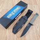 Cold Steel SRK Compact Fixed Knife 5" Black Tuff-Ex Coated SK5 Carbon Steel Clip Point Blade Dark Earth Kray-Ex Handle 49LCKDDEBK