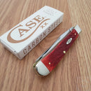 Case XX Trapper Pocket Knife Carbon Steel Blades Dark Red Bone Handle 31957