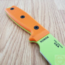 ESEE Model 3 Fixed Knife 3.75" Green Powder Coated 1095HC Steel Blade Orange G10 Handle 3PMVG