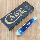 Case XX Mini Trapper Pocket Knife Surgical Steel Blades Navy Blue Jigged Bone Handle 02838