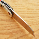 CJRB Tigris Linerlock Folding Knife 3.75" AR-RPM9 Steel Extended Tang Cleaver Style Blade Black And White G10 Handle 1919WH
