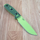 ESEE Model 4 Venom Fixed Knife 4.5" Powder Coated 1095HC Steel Full / Extended Tang Blade Machined Black And Green 3D Machined G10 Handle