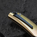 Bestech Knives Supernova Liner Folding Knife 3." Bohler M390 Steel Blade Gold Anodized Titanium Handle