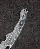 Bestech Knives Skirmish Linerlock Folding Knife 3.25" Damascus Steel Blade White / Black Damascus G10 Handle