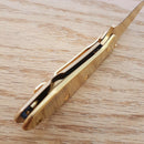 Kershaw Chive Assisted Folding Knife 2" 420HC Steel Blade Gold Stainless Handle