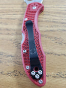 Spyderco Delica 4 Trainer Knife 2.75" UNSHARPENED AUS6 Steel Blade Red FRN Handle