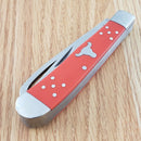 Cattleman's Cutlery Pocket Knife 3Cr13 Steel Blades Red Delrin/Stainless Handle