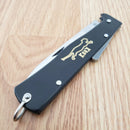 OTTER-Messer Mercator Folding Knife 3.5" Carbon Steel Blade Metal Alloy Handle