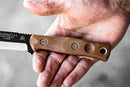 TOPS Fieldcraft Fixed Knife 3.75" Full Tang 1095HC Steel Blade Micarta Handle