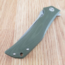Bestech Knives Scimitar Folding Knife 3.75" D2 Tool Steel Blade Green G10 Handle