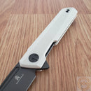 Bestech Knives Bestechman Dundee Linerlock Folding Knife 3.5" D2 Tool Steel Blade White G10 Handle