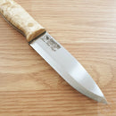 Casstrom Bushcraft Fixed Knife 4.5" Sleipner Tool Steel Full Tang Blade Curly Birch Handle