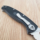 Spyderco Resilience Folding Knife 4.25" Part Serrated 8Cr13MoV Steel Blade FRN