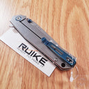 RUIKE P801 Framelock Folding Knife 3.5" 14C28N Steel Blade Stainless Handle