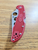 Spyderco Delica 4 Trainer Knife 2.75" UNSHARPENED AUS6 Steel Blade Red FRN Handle