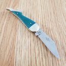 Rough Ryder Small Leg Folding Knife Stainless Blade Blue Smooth Bone Handle