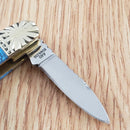 Frost Cutlery Wrangler Pocket Knife Stainless Blades Turquoise/Pearl Handle