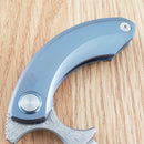 Bestech Strelit Framelock Folding Knife 2.13" Damascus Steel Blade Blue Titanium Handle