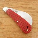 Rough Ryder Hawkbill Folding Knife 440 Stainless Steel Blade Red Jigged Bone Handle