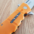 Cold Steel Large Luzon Folding Knife 6" 8Cr13MoV Stainless Steel Blade Orange GFN Handle