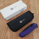 Civivi Brazen Linerlock Folding Knife 3.5" D2 Tool Steel Blade Purple G10 Handle