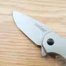 Kershaw Valve Framelock Folding Knife 2.25" 4Cr14 Steel Blade Bead Blast Finish Stainless Handle