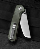 Bestech Knives Sledgehammer Folding Knife 3" D2 Tool Steel Blade Green Micarta Handle