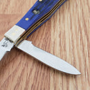 Frost Cutlery Coke Bottle Pocket Knife Stainless Steel Blades Blue Jigged Bone Handle