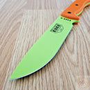 ESEE Model 6 Plain Edge Fixed Knife 5.75" Venom Green Powder Coated 1095HC Steel Blade Orange G10 Handle 6PVG