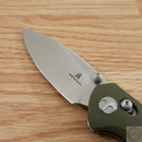 Bestech Knives Ronan B-Lock Folding Knife 3.25" 14C28N Sandvik Steel Blade OD Green G10 Handle