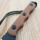 TOPS Ranger Bootlegger 2 Fixed Knife 5" 1095HC Steel Full Sawback Blade Tan Micarta Handle