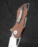 Bestech Knives Riverstone Folding Knife 2.5" 154CM Steel Blade Natural Canvas Micarta Handle