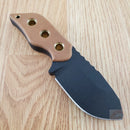 TOPS Lil Roughneck Knife 2.75" 5160 Steel Full Tang Blade Linen Micarta Handle