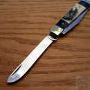 Frost Cutlery Trapper Pocket Knife Stainless Blades Buffalo Horn/Bone Handle
