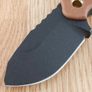 TOPS Lil Roughneck Knife 2.75" 5160 Steel Full Tang Blade Linen Micarta Handle