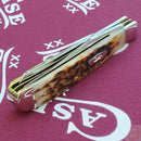 Case XX Cutlery Mini Trapper Pocket Knife Stainless Blades Amber Bone Handle