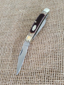 Schrade Old Timer Middleman Pocket Knife Stainless Steel Blades Delrin Handle