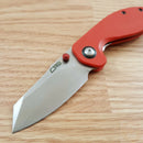 CJRB Maileah Linerlock Folding Knife 2.38" AR-RPM9 Stainless Steel Blade Red G10 Handle