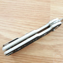 Kizer Cutlery Cormorant Button Lock Folding Knife 3.25" S35VN Steel Blade Black/White G10 Handle